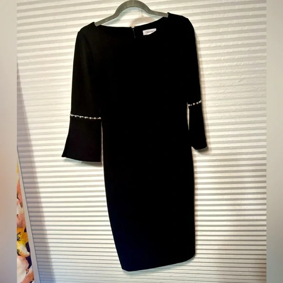 calvin klein midi dresses with sleeves Calvin Klein Plus Size Flutter Sleeve Round Neck Midi Dress